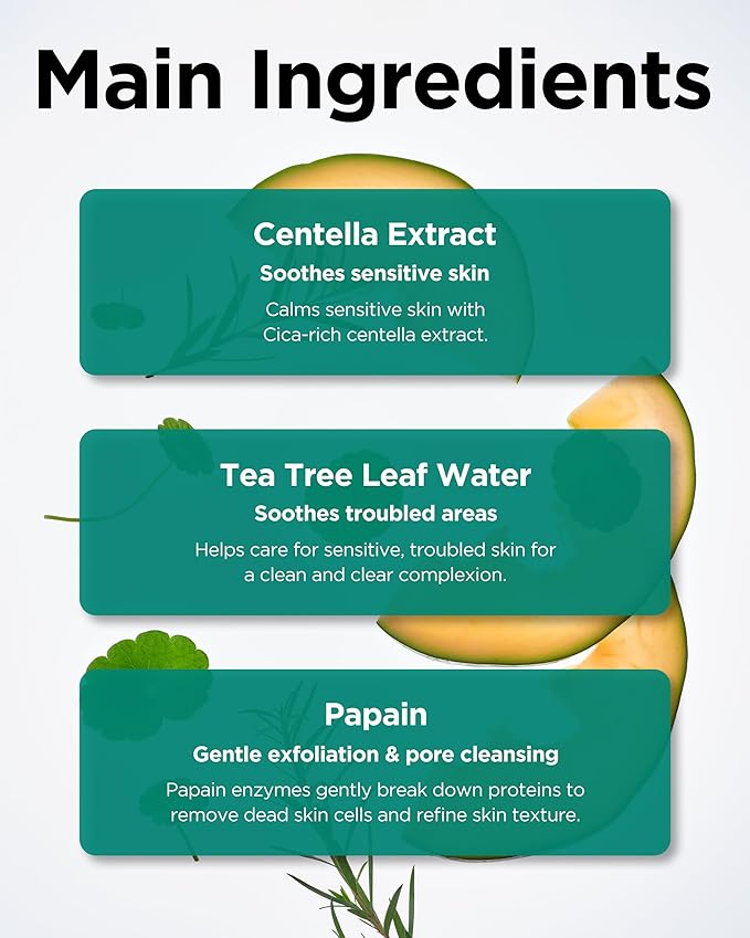 TOCOBO Cica Calming Powder Wash – Korean Enzyme Face Cleanser with Cica, Tea Tree & Papain – Hypoallergenic Low pH Powder Cleanser for Sensitive Skin, Pore Purifying & Exfoliating,. 1.69 oz.