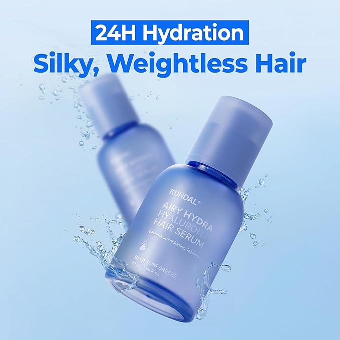 KUNDAL Hyaluronic Acid Lightweight Hair Serum for Thin & Fine, Hydra Hyaluron Hair Serum for Frizz Control, Volume & Moisture Boost – Blossom Breeze, 1.69 fl oz