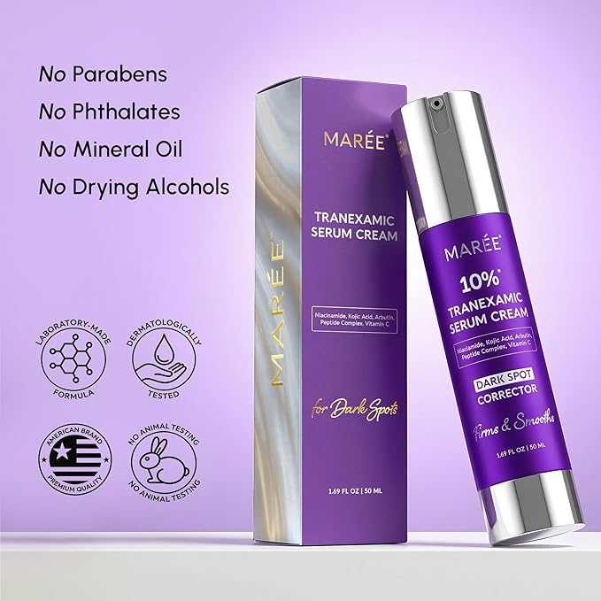 MAREE Tranexamic Acid Face Cream - Cream with Alpha Arbutin, Niacinamide, Peptide Complex & Vitamin C - Crema para las Manchas de la Cara