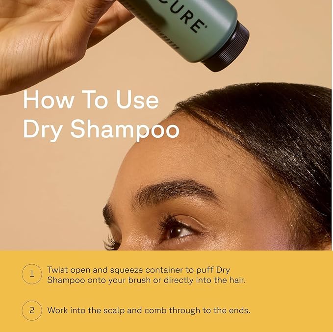 Acure Dry Shampoo - Mini Powder Dry Shampoo for Women with Blonde & Dark Hair, Care to Refresh Treated Color Tinted Hair with Rosemary & Peppermint, Non Aerosol, Vegan - 1.7 oz Travel Size (2 Pack)