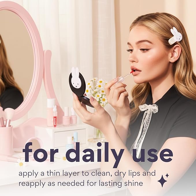 Miffy Lip Serum Jelly - Dear Bun Tinted Gloss for Hydration & Shine (Dear Bun)