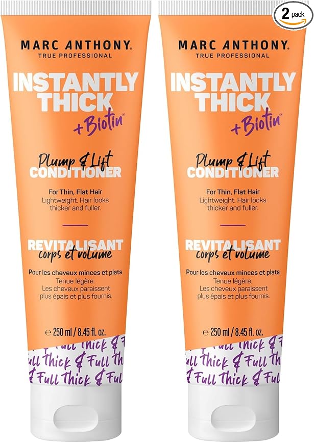 Marc Anthony Instantly Thick Biotin Conditioner, 8.45 oz - Volumizing & Moisturizing Hair Product for Thin, Flat or Dry Hair - Paraben-free, Sulfate-free, Phthalate-free (Pack of 2)