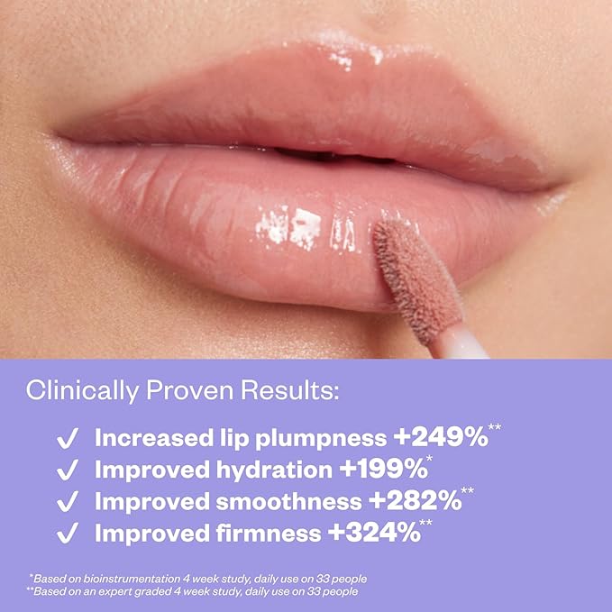 Kosas Wet Lip Oil Gloss - Hydrating Lip Plumping Treatment with Hyaluronic Acid & Peptides, Non-Sticky Finish (Unhooked)