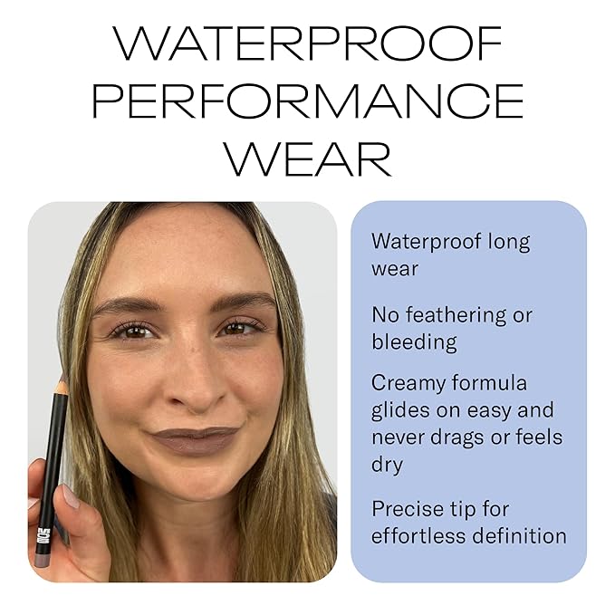 MOB Beauty Smooth Precision Waterproof Lip Liner, M159 Cool-Toned Taupe, 100% Natural Formula Long-Wearing Lip Pencil, Taupe Lip Liner, Plastic-Free, Vegan, Cruelty Free