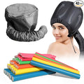 42 pcs 7" Flexi Rods,Hair Curlers Rollers Flexible Curling Rods,Heatless Bendy Foam Curls for Long,Medium,Short Hair to Sleep in,with Hair Dryer Bonnet for Quick Shaping(Black)
