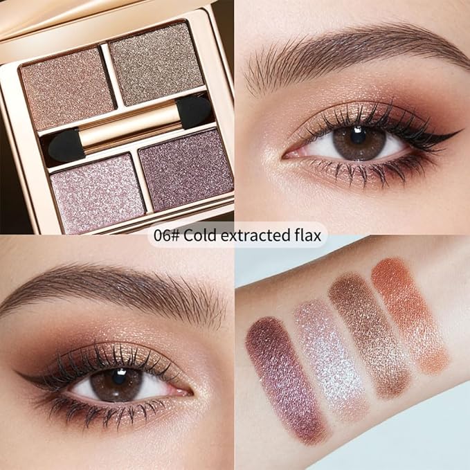 Cool Mauve Purple Eyeshadow Palette – High-Pigment Shimmer & Glitter for Icy Pink Glow, Soft Glam & Plum Smokey Looks, Long-Lasting Blendable Eye Makeup for Green, Hazel & Brown Eyes
