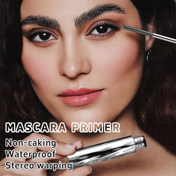 Iron Wand Mascara,New Metal Curl Waterproof Mascara, Tubular Eyelash Primer Waterproof Long Curling, Brushless Mascaras for Natural and Non-smudged Eyelash,Black (Pack of 1)