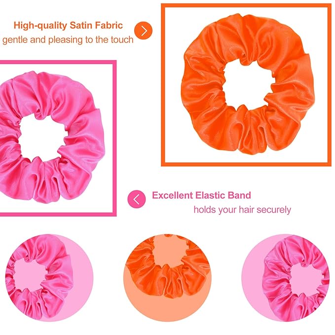 Silk Satin Scrunchies for Women Girls 36 PCS Hair Scrunchies Silk Satin Hair Ties for Thick Hair Bulk Hair Ties Hair Accessories