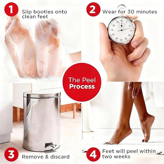 Peeling Foot Mask 3 Pack | Lavender Extract Foot Peel for Dead Skin Removal & Heel Repair | Dermatologically Tested