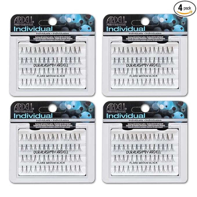 Ardell False Eyelashes Medium Black, DIY Lash Clusters, Eyelash Extension Kit, 4 Pack