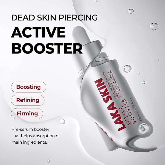 Laka Skin Care Active Booster, 30ml/1.01 fl.oz, PDRN, Peptide for Elasticity, Cleaning Pores, Soothing, Hyaluronic Acid, Korean Skin Care