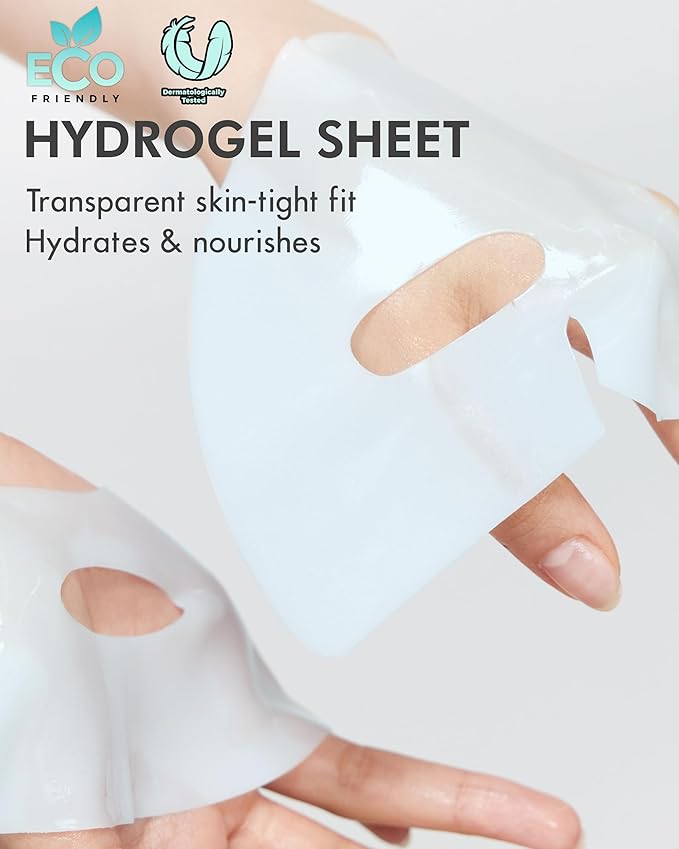 DERMAL SEOUL FACE PDRN Hydrogel Melting Mask 4ea - Korean Overnight Face Mask with 5% Salmon PDRN - Skin Barrier Repair, Regeneration & Sensitive Skin Care - Korean Skincare