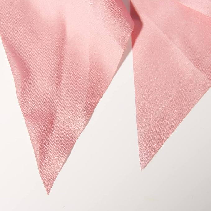 Pack of 2 Knotted Bow Hair Scrunchies Elastic Hair Scarf Hair Ties Bands Satin Hair Ribbon Scrunchy Ponytail Holder for Women and Girls,Hair Scarf Scrunchies,Hair Accessories (Shell pink)