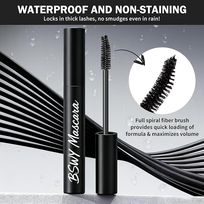 Telescopic Tubing Mascara, Sky High Waterproof Formula with Essence - Lengthening & Volumizing for Women 60 Plus, Smudge-Proof & Long-Lasting