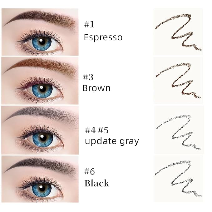 Eyebrow Pencil,2Pcs Professional Micro Brow Pencil with Spoolie Brush,Longwearing Waterproof Eyebrow Pencil,5 Colors to Choose. (#3 Brown)