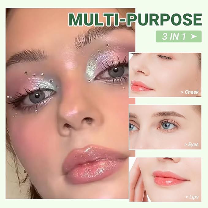 Refillable Eyeshadow Palette - Matte/Glitter/Duo-Chrome Pressed Powder & Cream Formula, Neutral/Shimmer/Smokey Multichrome, Travel-Friendly Iron Pan Refills (Chameleon, D47)