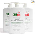 SEBAMED Paraben-Free Face and Body Wash With Pump for Sensitive and Delicate Skin pH 5.5 Ultra Mild Dermatologist Recommended Cleanser 33.8 Fluid Ounces (1 Liter) Pack of 3