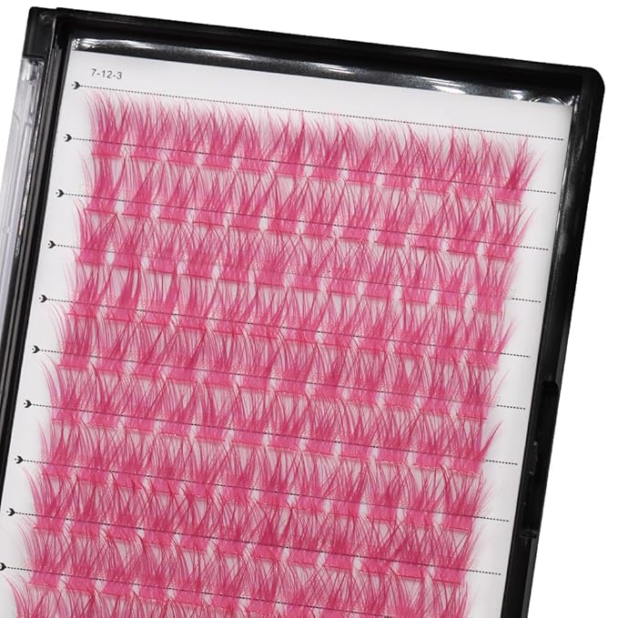 Wide Stem With Various Colored False Eyelashes D Curl Eyelash String 10-20mm Choose Professional Makeup Personal Eyelash String Grafted Eyelash Extension Cluster（Rose red-10-12-14-16mm Mixed）