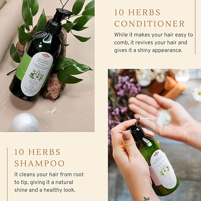 OTACI 10 Herb Rejuvenate Hair Conditioner – Vegan Conditioner with Rosemary, Chamomile & Olive Oil for Hydration, Shine, Strength & Frizz Control – Alcohol-Free (250 ml)