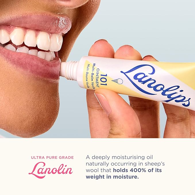 Lanolin 101 Multipurpose Ointment - Lanolin Lip Balm & Healing Ointment for Skin Barrier Repair - Moisturizer for Dry Lips, Cuticles & Elbows - No Petroleum - Online Exclusive - Vanilla (0.35 oz)
