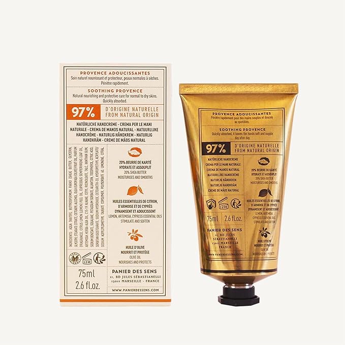 Panier des Sens – Provence Citrus Hand Cream – Moisturizing Hand Lotion for Dry Skin – Premium French Hand Cream, Softening Care for Women, 97% Natural Ingredients, 2.5 Fl Oz