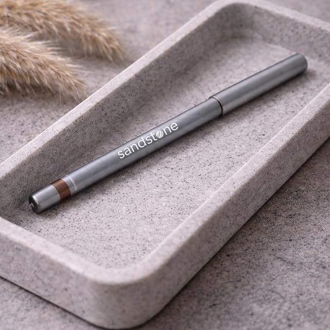 Sandstone Scandinavia Hypoallergenic Waterproof Metallic Eyeliner Pencil – Golden Brown – Fragrance-Free, Vegan – Smudge-Proof Eye Liner for Sensitive Eyes