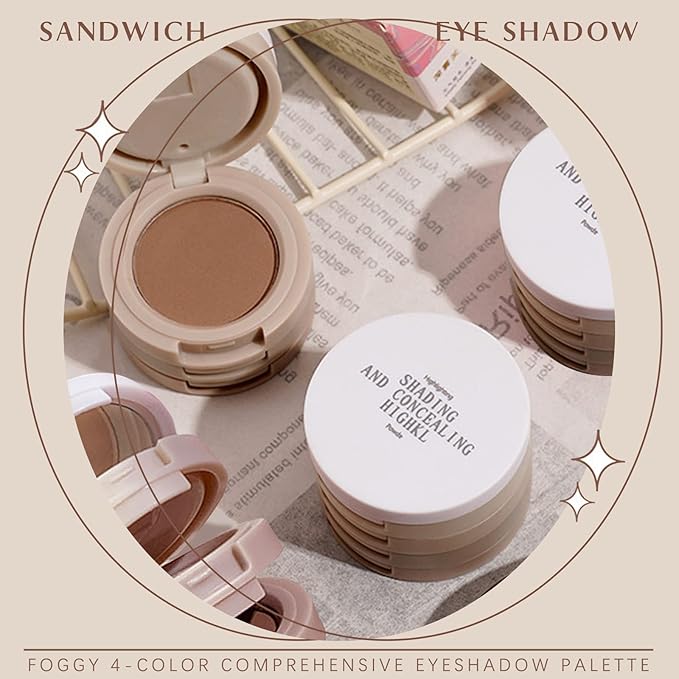 HOSAILY 4 in 1 Matte Nude Eyeshadow Palette, Neutral Taupe Brown Eye Shadow for Older Women, Highly Pigmented Blendable Powder Eyeshadow Makeup, paleta de sombras de ojos