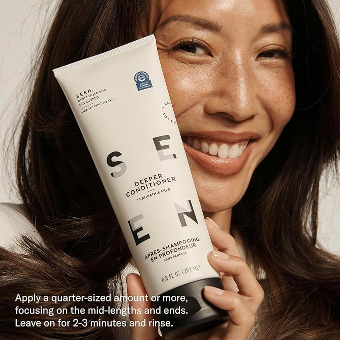 SEEN Deeper Conditioner Eco-Refill, Fragrance Free - Non-Comedogenic Hair Deeper Conditioner- Dermatologist-Developed - Safe for Sensitive, Eczema & Acne Prone Skin