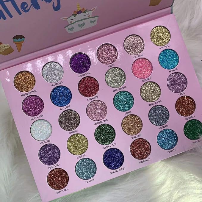Long Lasting Glitter Eyeshadow Palette Makeup 30 Colors High Pigment Shining Shimmer Eye Pressed Powder Cosmetics Beauty Party