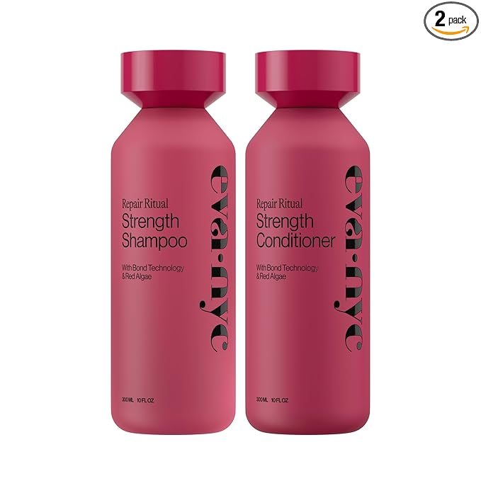 Eva NYC Ritual Repair Shampoo and Conditioner Set - Protect and Strengthen Dry, Damaged Hair with Bond Technology + Red Algae - Reduce Breakage - Orange Zest + Sage Scent - 10 fl oz (Pack of 2)