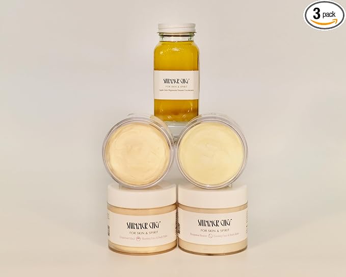 SHIMMER CHEF Daily Shimmer Set | Grapefruit Glacé, Bergamot Beurre Balm & Apple Cider Mignonette Serum | Citrus Infusion With Aloe & Exotic Butters | Hydrates & Restores For Radiance & Inner Vitality