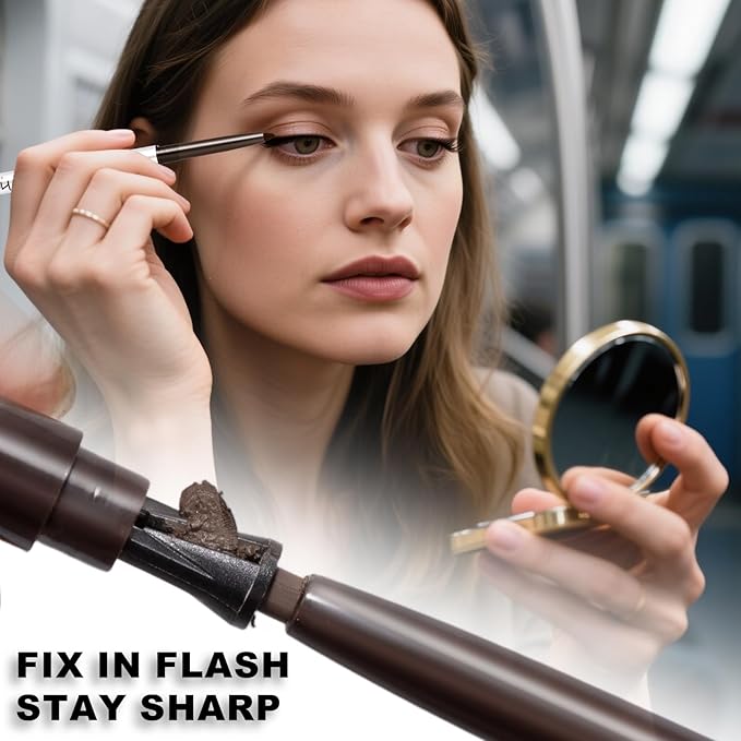 HECI BEAUTY Sharpenable Gel Eyeliner Pencil, Multi-Use Longwear Eyeliner Pencil, Ultra-Smooth Tip Eye Makeup with Up to 24HR Wear, Waterproof & Smudge-Proof - Dark brown