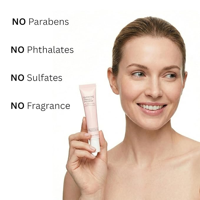 Global Beauty Care Glowing Vitamin C Eye Cream – Radiant Under Eye Treatment to Support Smooth Looking Skin with Niacinamide, AHA & Vitamin E, Antioxidant Care for Dark Circles, 0.5 fl oz (Pack of 3)
