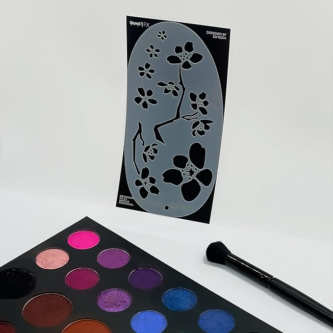 Stencil1FX - Cherry Blossom Eye Makeup Stencil - Fairy Renaissance Elven Princess - for Costumes, Dress Up, Halloween, Cosplay, Face Painting, Raves, Festivals, Parades, Parties