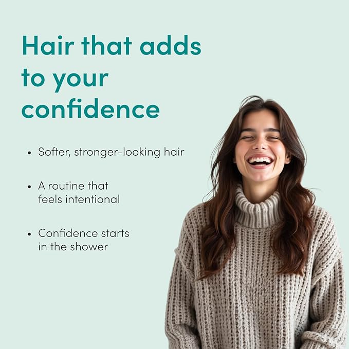 hers Triple Threat Shampoo & Conditioner Set - Biotin, Saw Palmetto, & Pumpkin Seed Oil Formula - Thickens & Hydrates - Color-Safe, Paraben-Free, Vegan - Napa Rose Scent - 6.4 Fl Oz, 2 Count