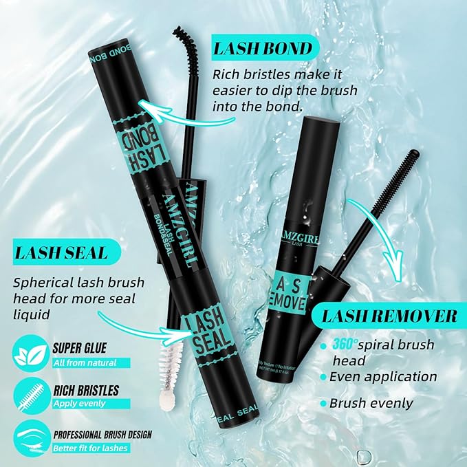 Lash Clusters Kit,DIY Individual Lashes Extension Kit,Lash Bond And Seal,Lash Remover For Eyelashes Extensions,Lash Applicator Tool For False Eyelash Cluster Kit（320PCS, 50D, 9-16mm）