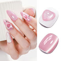 Cat Eye Gel Nail Polish, Pink Moonlight Manetic Nail Polish with Magnet Stick for Holographic Shimmer Cateye Glitter Effect UV Nail Valentine's Day Art Manicure Salon DIY Home