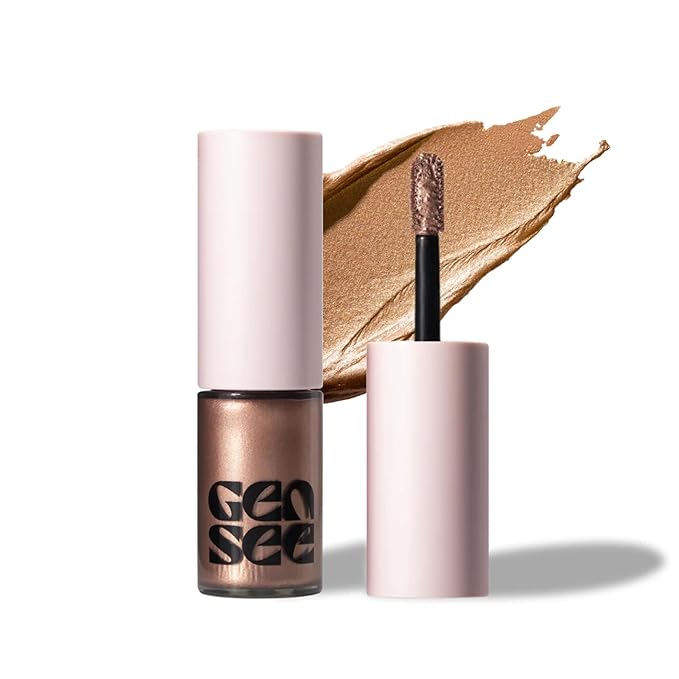 Gen See Mixed Media Metallic Liquid Eyeshadow, First Light – High Shine Molten Metal Eye Color, Featherlight Full Coverage Shimmer, Multi-Use Highlight Makeup, Vegan Cruelty-Free, Made in Italy
