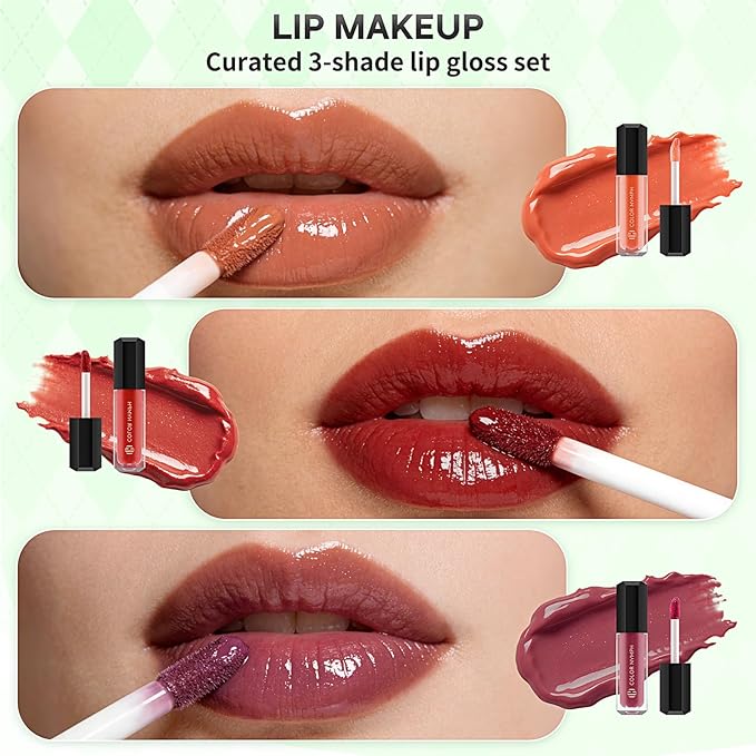 Color Nymph Beginner Makeup Kit For Teens With The Small Cosmetic Train Case Included 24-Colors Eyeshadow Palette Blushes Bronzer Highlighter Lipstick Brushes Mirror(Green)