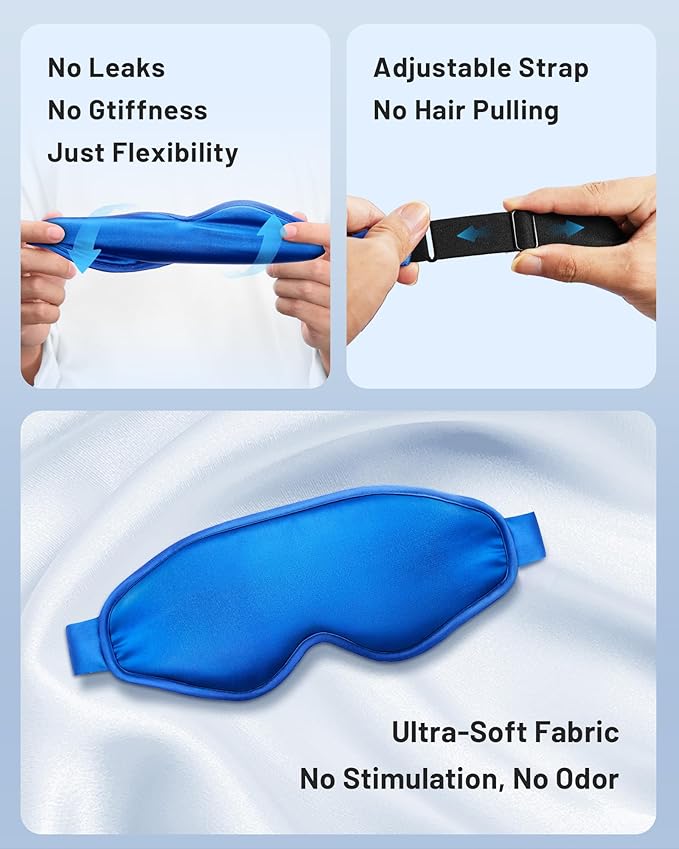 Cooling Eye Mask for Puffy Eyes: Fsa Eligible Items Hsa, Face Ice Eye Pack for Migraine After Surgery Relief - Reuable Cold Compress for Headaches Puffiness - Comfortable Weighted Fit Gel Sleep Mask