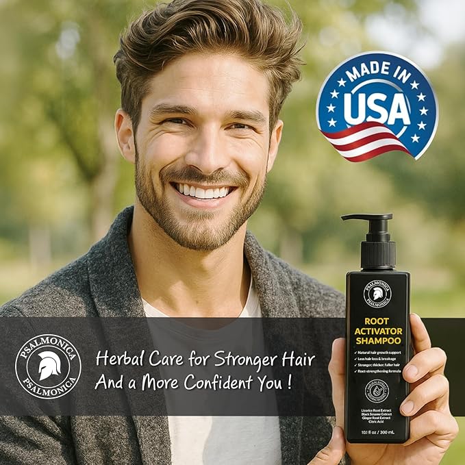 Root Activator Shampoo for Men: Made In USA - Hair Growth Shampoo for Hair Loss and Thinning Hair - Hair Loss RegrowthTreatments for Women Men (Refreshing Scent)