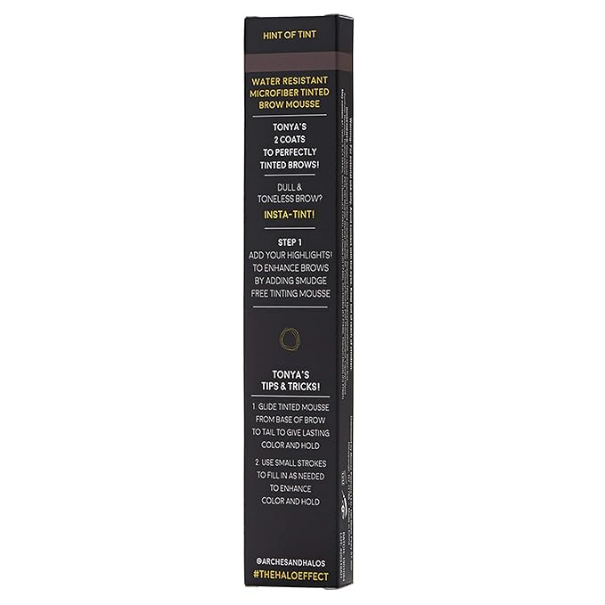 Arches & Halos Microfiber Tinted Brow Mousse - Shape and Define - For Full, Fluffy, Natural Looking Brows - Vegan and Cruelty Free Makeup - Neutral Brown, 0.106 oz (Pack of 2)