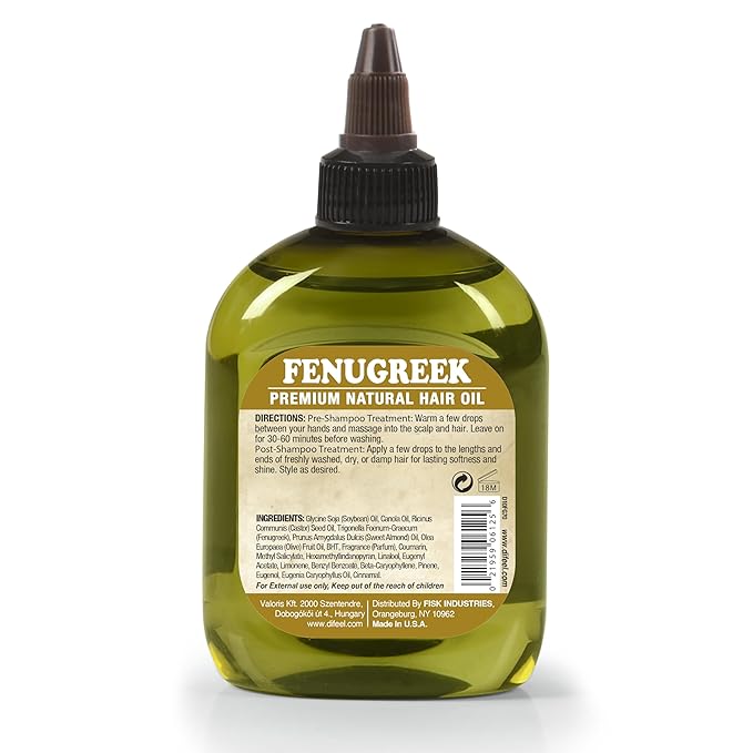 Difeel Fenugreek Premium Hair Oil 7.1 Ounce - Fenugreek Oil for Hair, Pre or Post Shampoo Treatment for All Hair Types