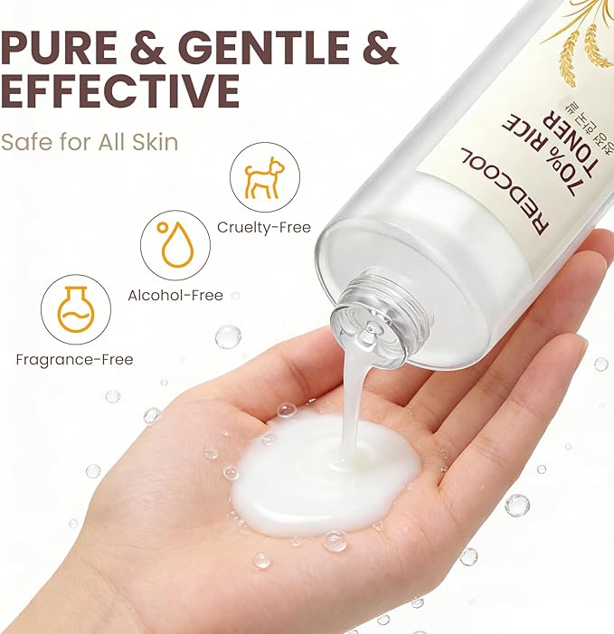 Rice Toner & Serum for Face, 70% Rice Water Skin Care Toner, Lightweight Face Toner for Women, Hydrating Facial Toner for Daily Layering, 120ml / 4.0 fl oz