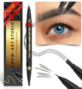 iMethod Microblading Eyebrow Pencil - Eyebrow Pen 2-in-1 Dual-Ended Brow Pencil with 3 Fork-Tip Applicator & Precise Brush-Tip Creates Natural-Looking Brows, Stay on All Day, Dark Grey