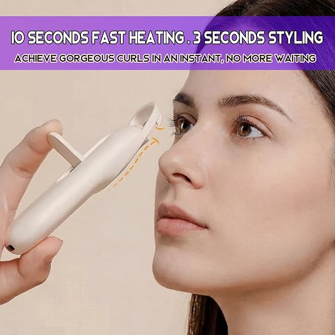 Heated Eyelash Curler, Electric Lash Curler with 3 Temperature Settings, Type-C Rechargeable & 10-Second Fast Heating for Long-Lasting Curls, Mini Travel-Friendly Design (Pink)
