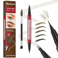 Double-Headed Brow Pen, Ultra-Precise Hair-Like Strokes, Long-Lasting Makeup, 0.03mm Precision Nibs, Available in Light Brown, Brown, Dark Brown, Black Brown, Black (4#Black Brown)