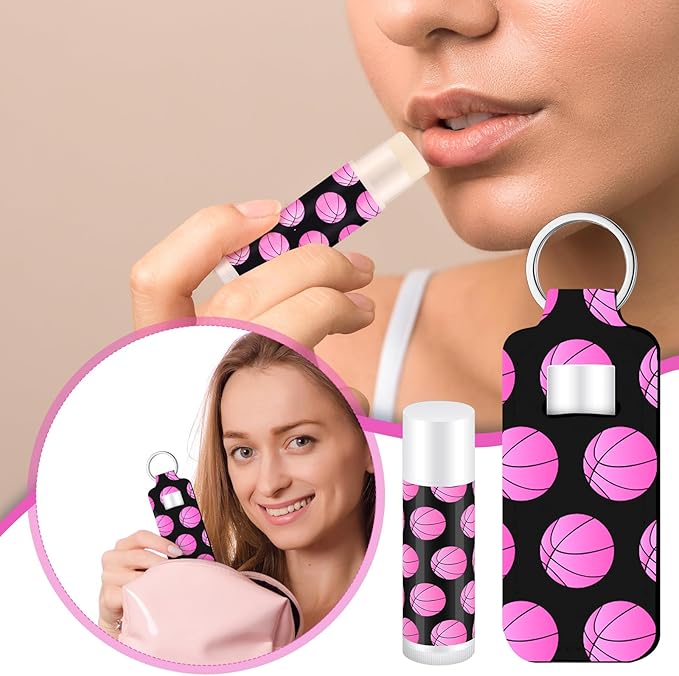 18 Sets Pink Basketball Party Favors Basketball Lip Balm and Holder Keychain Bulk Sport Team Gifts Basket Ball Senior Night Gifts 2026 for Team Sports Goodie Bags Stuffers Party Supplies