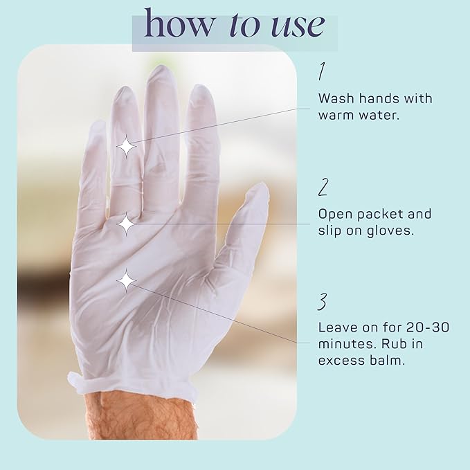 Spa Life Men's Cooling Mint Hand Moisturizing Gloves | Fathers Day Gifts | Revitalizing & Hydrating Foot Mask for Softening Dry, Cracked Skin | One Size Fits Most | 6 Pairs