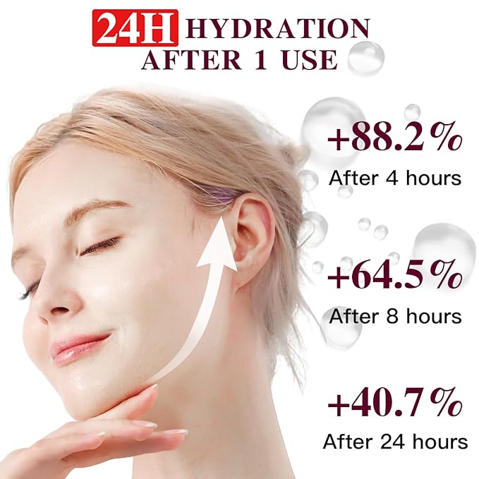 2-in-1 Collagen Face Mask with Integrated Eye Patches, Anti-Aging Overnight Hydrogel Mask for Glass Skin Glow, Red Ginseng & Peptides for Firming & Hydration, 4 Sheets (Pink)